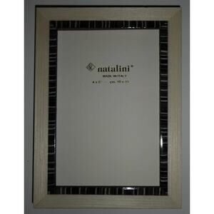 NATALINI Italian Handcrafted Wood Picture Frame 4x6, white and black